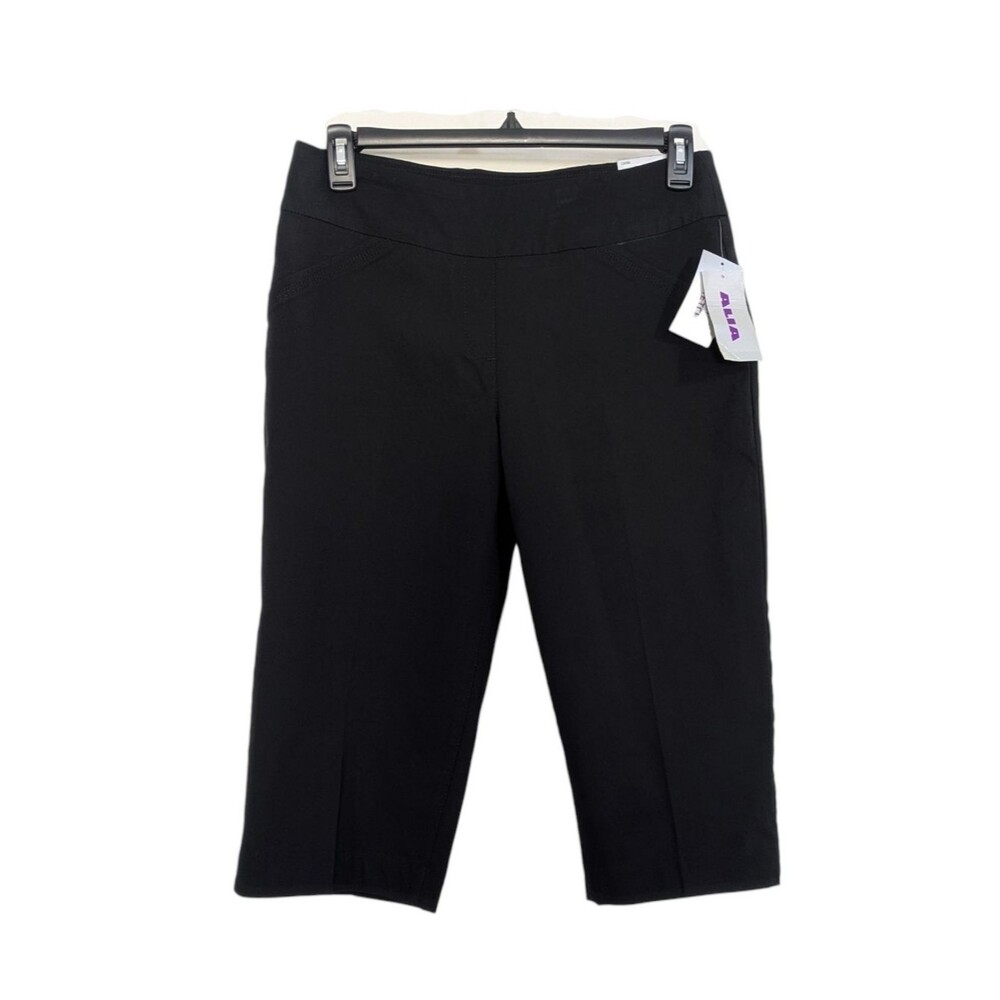 NEW Alia Tech Stretch Solid Black Capri Pants - Size 12P / 12 Petite Womens